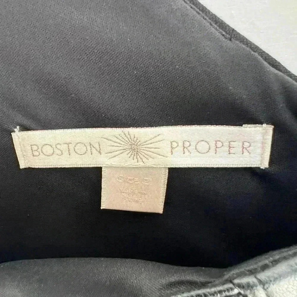 Boston Proper Faux Leather Bodice Black Party Dress, size 2 - Picture 5 of 12